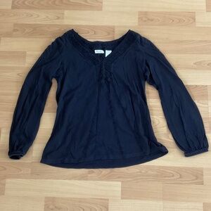 Liz & co Navy Blue Blouse